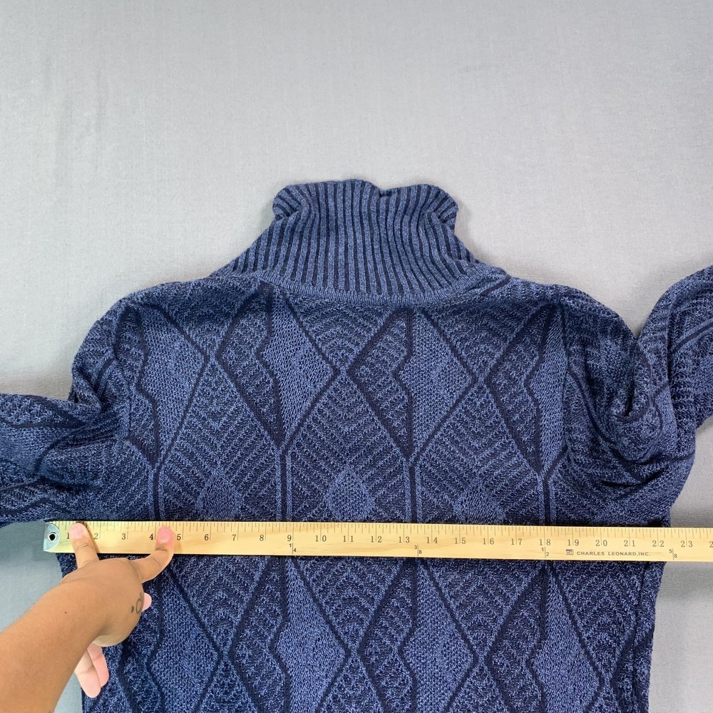 Royal Robbins Sweater Cardigan Womens L Blue Geometric Full Zip Shawl Collar - Picture 12 of 16